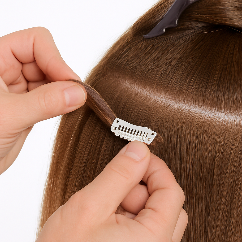 Extensiones de Cabello Castaña Clara – Cortina Semi-Natural 80/20