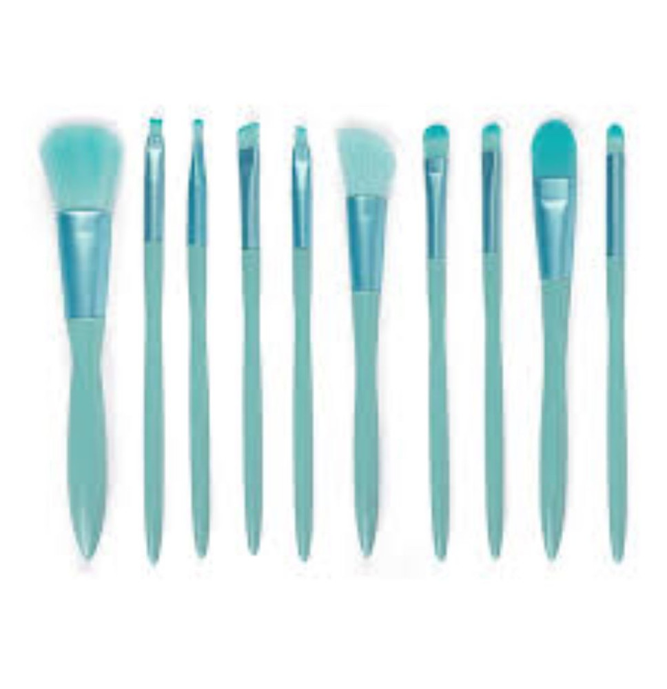 set de 10  pinceles suaves para maquillaje