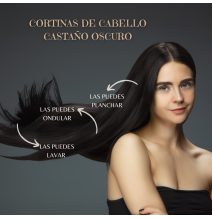 CORTINA DE CABELLO CASTAÑO OSCURO 2MTS