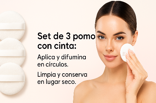 Set de 3 Pomos con Cinta para Maquillaje