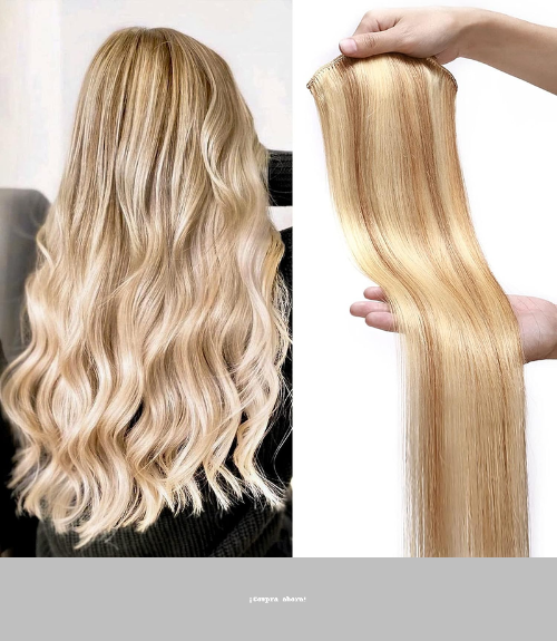 Extensiones de Cabello Rubia – Cortina Semi-Natural 80/20